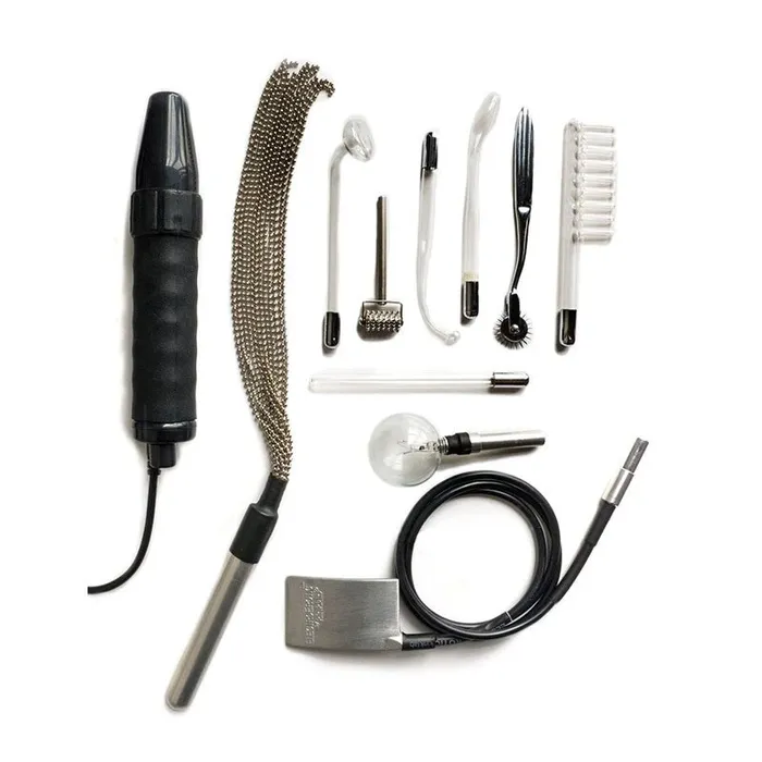 Couples Stockroom KinkLab Agent Noir Neon Wand Kit EStim Kit 11 Piece Set Couples Stockroom KinkLab Agent Noir Neon Wand Kit EStim Kit 11 Piece Set