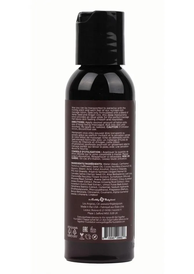 Couples Hemp Seed Massage Lotion Kashmir Musk Hemp Seed Body Care