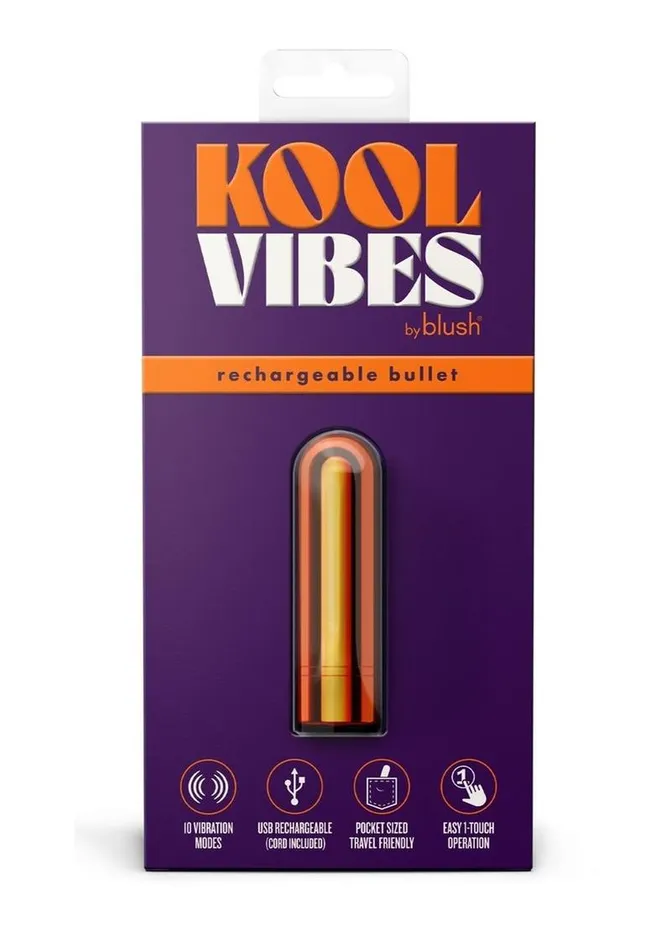 Female Sex Toys Kool Vibes Rechargeable Mini Bullet Tangerine Kool Vibes