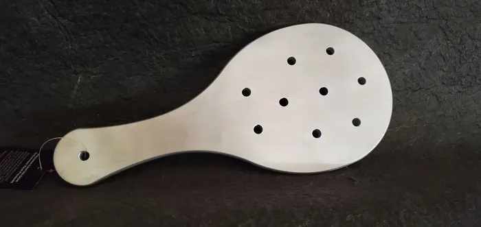 Female Sex Toys Ballisticmetal Ping Pong Shape Spanking Paddle in Aluminum