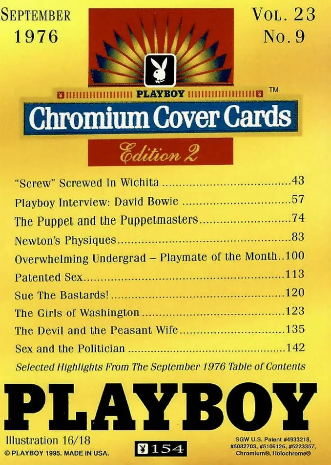 Couples Greenthunderbirds Cards Playboy Chromium Cover Edition 2 154