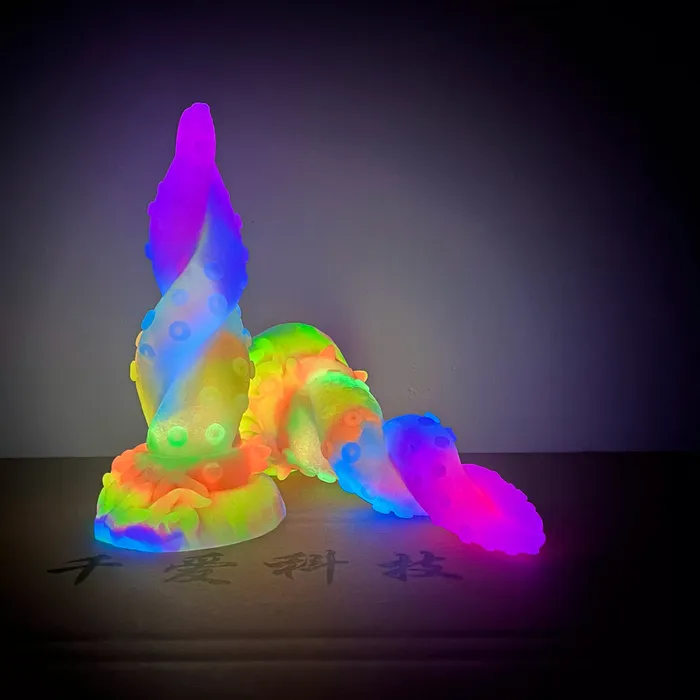 Romulus Dildos Swirl Thrill Twisted Octopus Monster Silicone Dildo Glow In the Dark