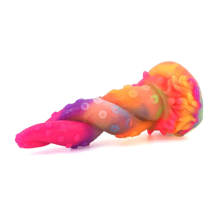 Romulus Dildos Swirl Thrill Twisted Octopus Monster Silicone Dildo Glow In the Dark