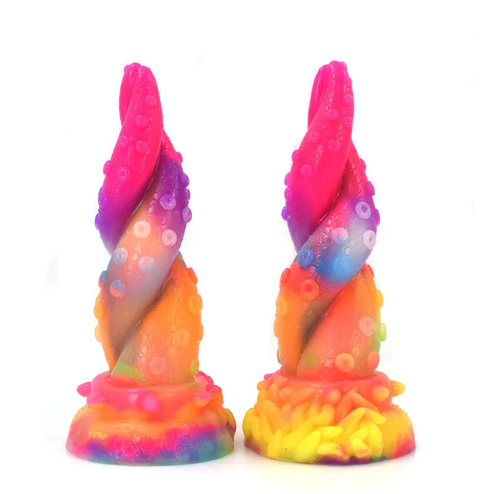 Romulus Dildos Swirl Thrill Twisted Octopus Monster Silicone Dildo Glow In the Dark