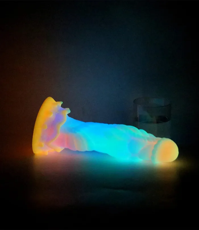 Anal Domlust Luminous Dragon Dildo Butt Plug Huge Monster Dildos Colourful Glowing Anal Sex Toy