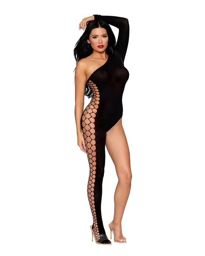 Dreamgirl Bodystockings Playsuits Bodystocking Dmnd One Size Black