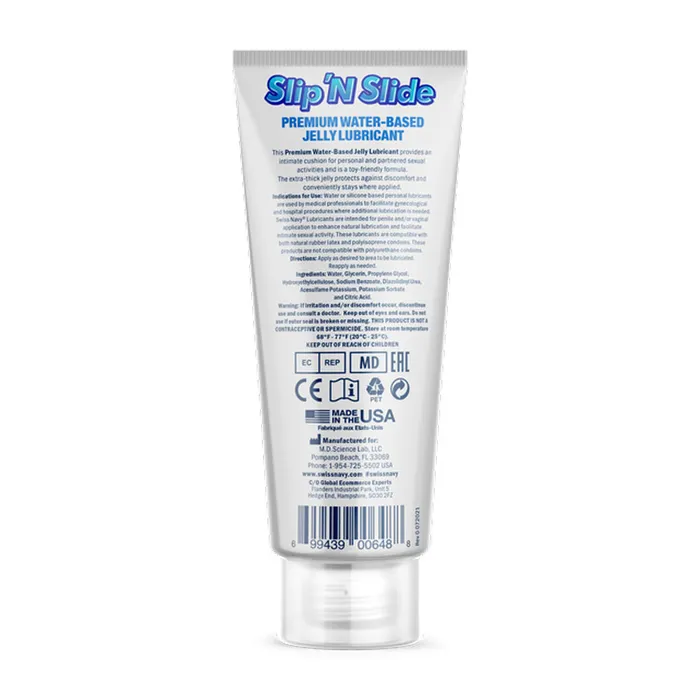 Lubricants Swiss Navy Slip N Slide Premium Jelly Lubricant 2 Fl Oz MD Science Lab