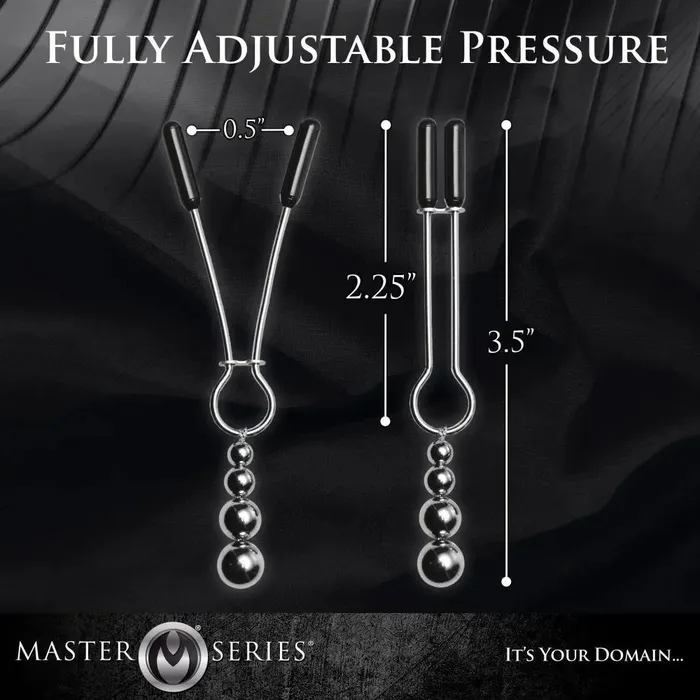 Master Series Female Sex Toys Adorn Triple Bead Nipple Clamp Set Master Series Female Sex Toys Adorn Triple Bead Nipple Clamp Set