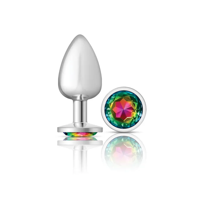 Viben Anal Cheeky Charms Silver Metal Butt Plug Round Rainbow Large Viben Anal Cheeky Charms Silver Metal Butt Plug Round Rainbow Large