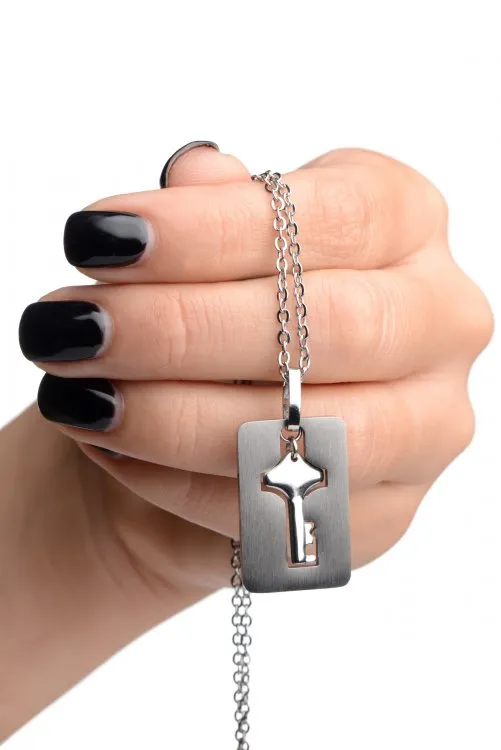 Vibrators XR Brands Master Series Cuffed Locking Bracelet and Key Necklace