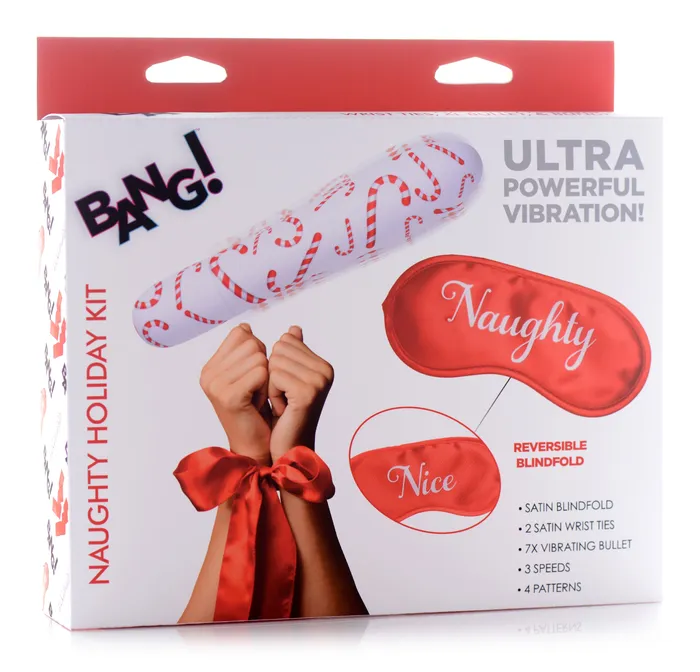 XR Brands Bang Couples Bang Naughty Holiday Kit Wrist Ties XL Bullet and Blindfold XR Brands Bang Couples Bang Naughty Holiday Kit Wrist Ties XL Bullet and Blindfold